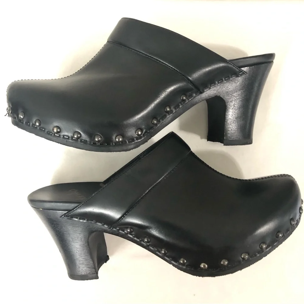 DANSKO Sz 40 Leather Heel Clog Mules - Picture 8 of 14